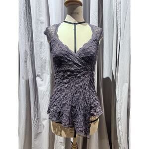 Vintage Pucker Lace Drape Wrap Tunic Ann Ferriday S